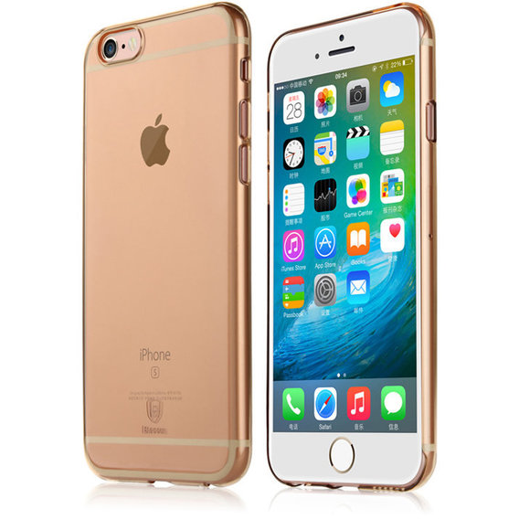 Аксессуар для iPhone Baseus Clear Transparent Gold (WIAPIPH6S-CL0V) for iPhone 6/6S