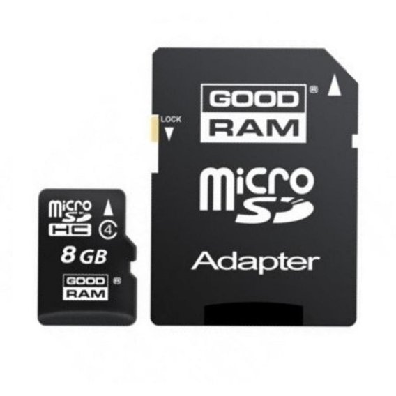 Карта памяти GOODRAM 8GB microSDHC Class 4 + adapter (M40A-0080R11)