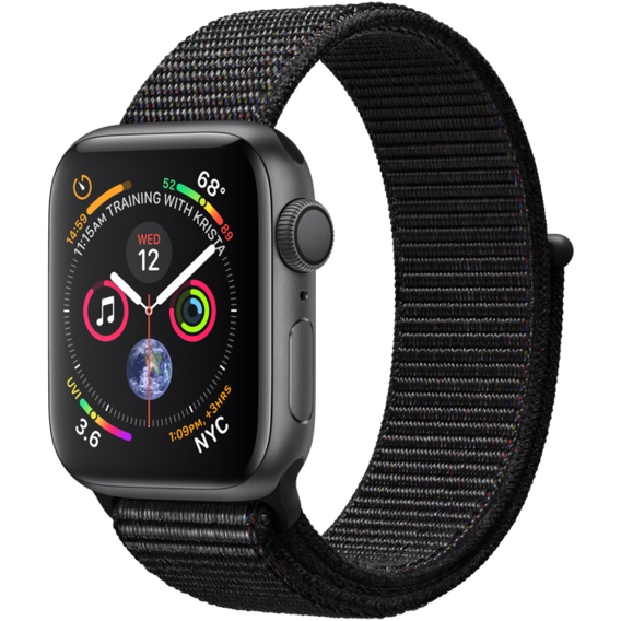 Apple Watch Series 4 40mm GPS Space Gray Aluminum Case with Black Sport Loop (MU672)