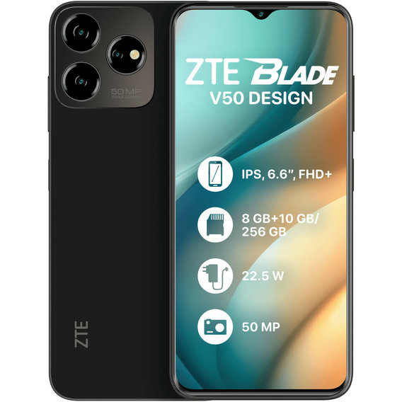 Смартфон ZTE Blade V50 Design 8/256GB Black (UA UCRF)