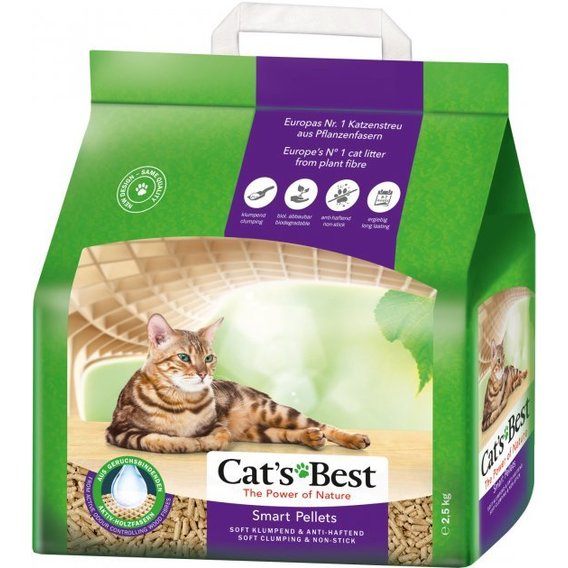 Наполнитель для кошачьего туалета Cat's Best Smart Pellets древесный 2.5 кг 5 л (4002973202135)