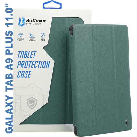 Аксессуар для планшетных ПК BeCover Case Book Soft Edge with Pencil mount Dark Green for Samsung Galaxy Tab A9 Plus SM-X210/SM-X215/SM-X216 (710368)