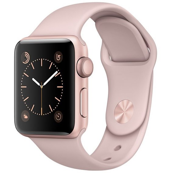 Apple Watch Series 2 38mm Rose Gold Aluminum Case with Pink Sand Sport Band (MNNY2)