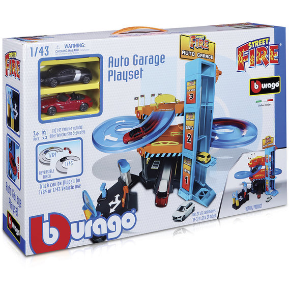 Игровой набор Bburago - Паркинг (3 уровня, 2 машинки 1:43) (18-30361)