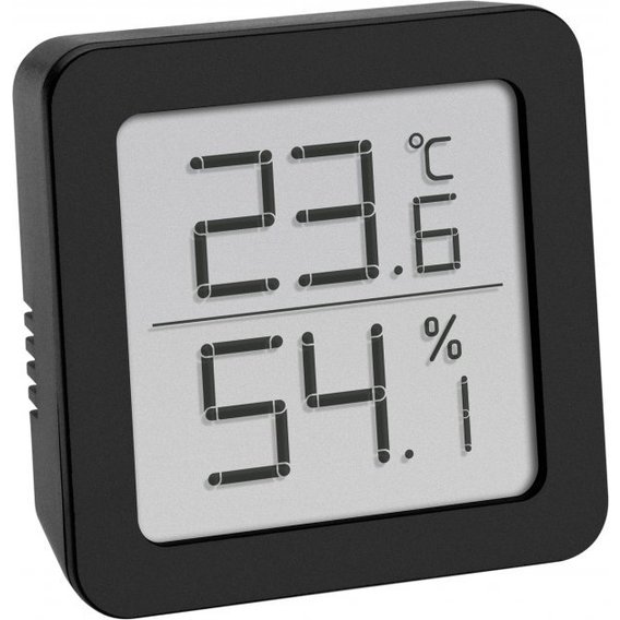 Термогигрометр цифровой TFA, чёрный, 61x24x61 мм