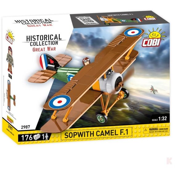Конструктор Cobi Первая Мировая Война Самолет Sopwith Camel F.1, 176 деталей