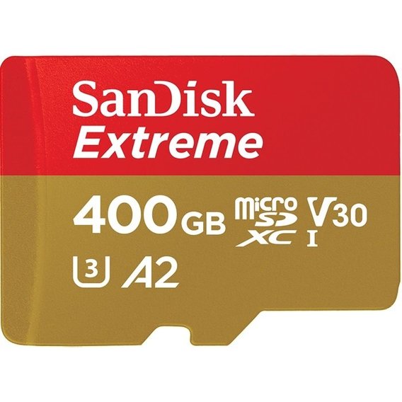 Карта памяти SanDisk 400GB microSDXC Class 10 UHS-I U3 V30 A2 Extreme + adapter (SDSQXA1-400G-GN6MA)
