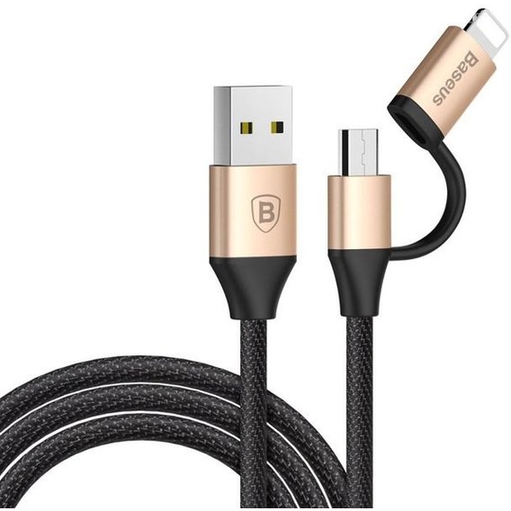 Кабель Baseus USB Cable to Lightning/microUSB Yiven 1m Gold (CAMLYW-1V)