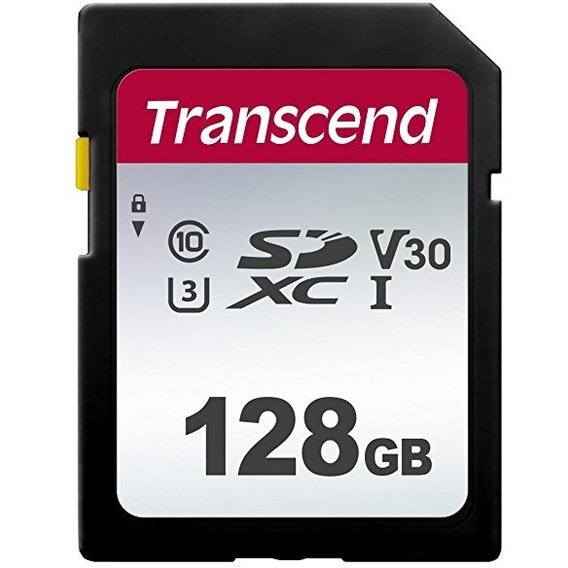 Карта памяти Transcend 128GB SDXC Class 10 UHS-I U3 V30 (TS128GSDC300S)