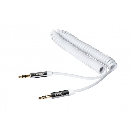 Кабель 2E Audio Cable AUX 3.5mm Jack Coiled 1.8m White (2E-W3539wt)