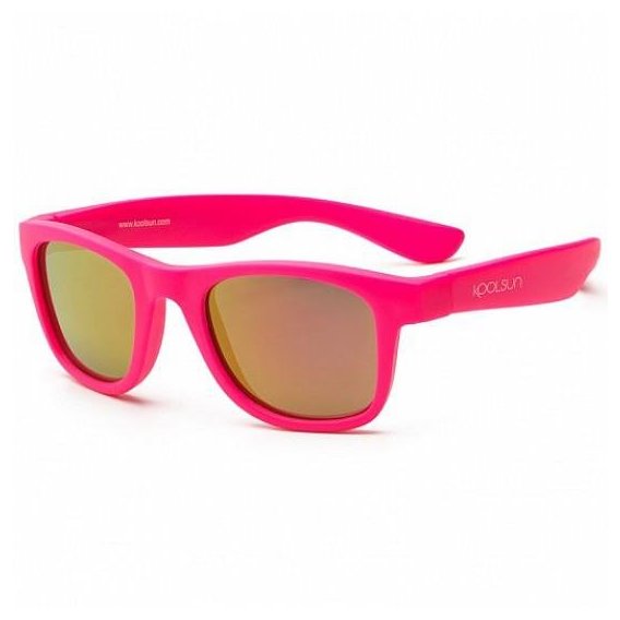 Детские солнцезащитные очки Koolsun неоново-розовые серия Wave (Размер 1+) (KS-WANP001)
