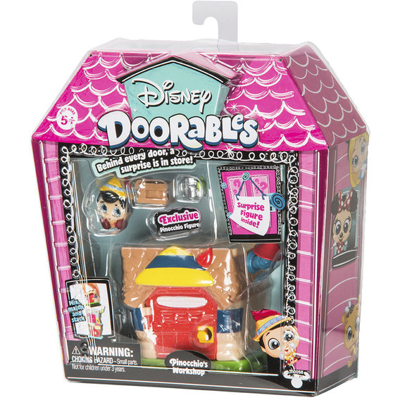 Игровой Набор Disney Doorables -Пиноккио (2 героя, домик, аксессуар)