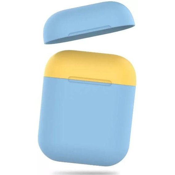 Чохол для навушників AhaStyle Silicone Duo Case Sky Blue / Yellow (X001V7NHZR) for AirPods