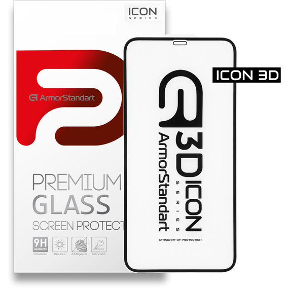 Аксессуар для iPhone ArmorStandart Tempered Glass 3D Icon Black for iPhone 12 Pro Max (ARM57194)