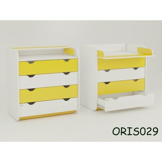 Пеленальный комод Colour с 4 ящиками Желтый (ORIS029)