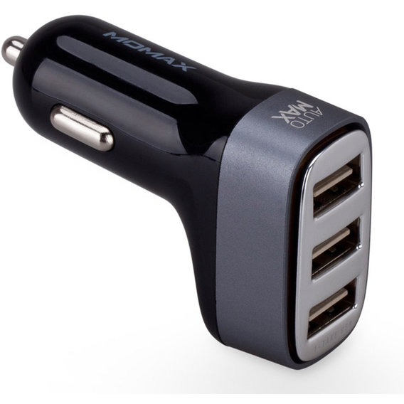 Зарядное устройство Momax USB Car Charger Polar Light 3xUSB 4.4A Black (UC5D)