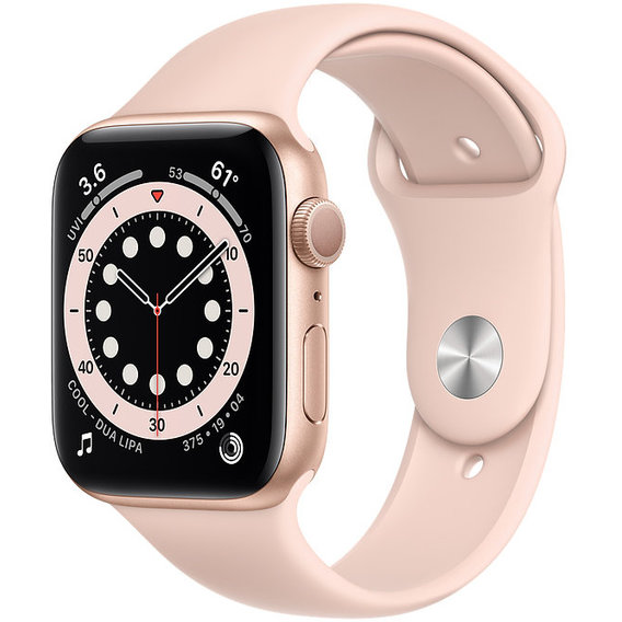 Apple Watch Series 6 44mm GPS Gold Aluminum Case with Pink Sand Sport Band (M00E3)