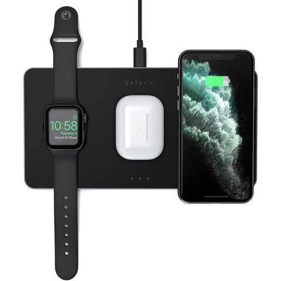 Зарядное устройство Satechi Trio Wireless Charging Pad Space Grey (ST-X3TWCPM) for Apple iPhone, Apple Watch and Apple AirPods