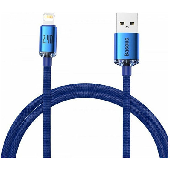 Кабель Baseus USB Cable to Lightning Crystal Shine Series 2.4A 1.2m Blue (CAJY000003)