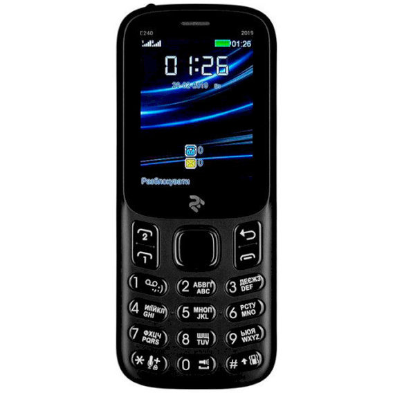 Мобильный телефон 2E E240 2019 DualSim Black (UA UCRF)
