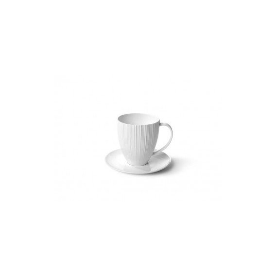 Чашка з блюдцем Fissman Elegance white 400 мл (9334)