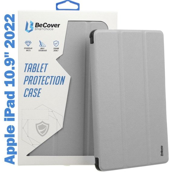Аксессуар для iPad BeCover Removable Case with Pencil mount Gray for iPad 10.9 2022 (708764)