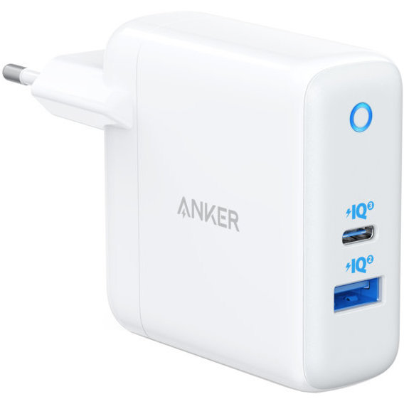 Зарядное устройство ANKER Wall Charger PowerPort USB 45W+USB-C 15W White 
