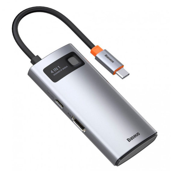 Адаптер Baseus Adapter USB-C to 2xUSB3.0+HDMI+USB-C Gray (CAHUB-CY0G)