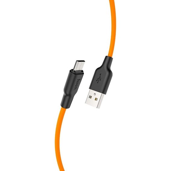 Кабель Hoco USB Cable to MicroUSB X21 2.4A 1m Black/Orange