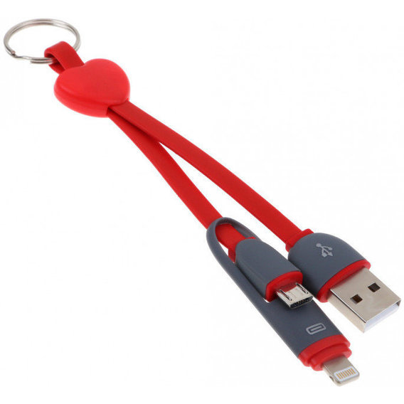 Кабель XOKO USB Cable to Lightning/microUSB 25cm Red (SC-201-RD)