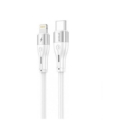 Кабель Proove Cable USB-C to Lightning Soft Silicone 27W 1m White