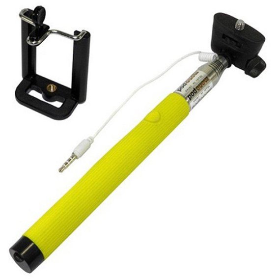 Compact Selfie Stick Green 100cm with Mini-jack 3.5