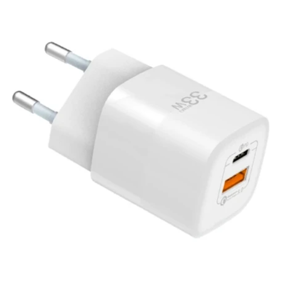 Зарядное устройство WIWU Wall Charger USB+USB-C Wi-U008 PD+QC 33W White