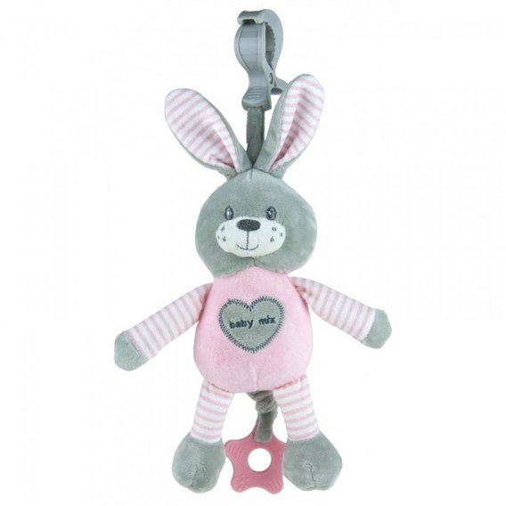 Плюшевая подвеска Baby Mix Кролик розовая (40864)