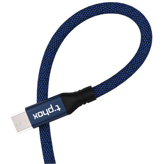 Кабель T-PHOX USB Cable to microUSB Speed 1.2m Blue (T-M810 Blue)