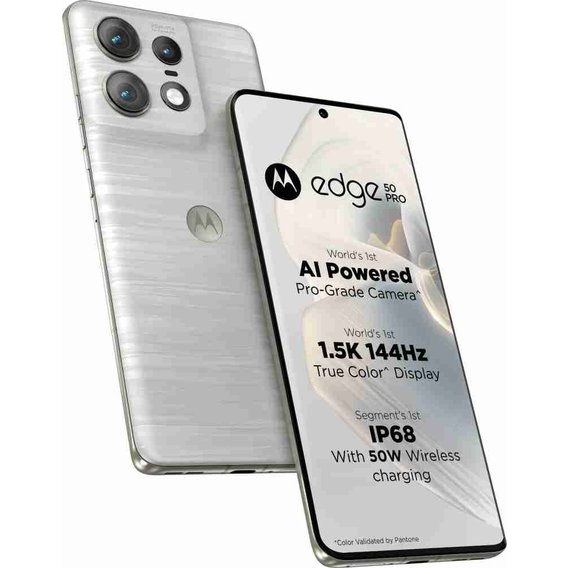 Смартфон Motorola Edge 50 Pro 5G 12/512GB Moonlight Pearl (UA UCRF)