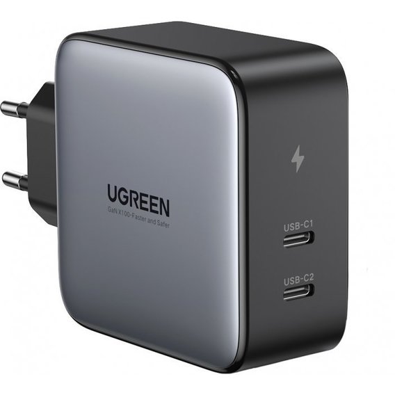 Зарядное устройство Ugreen Wall Charger 2xUSB-C CD254 GaN 100W Black (50327)