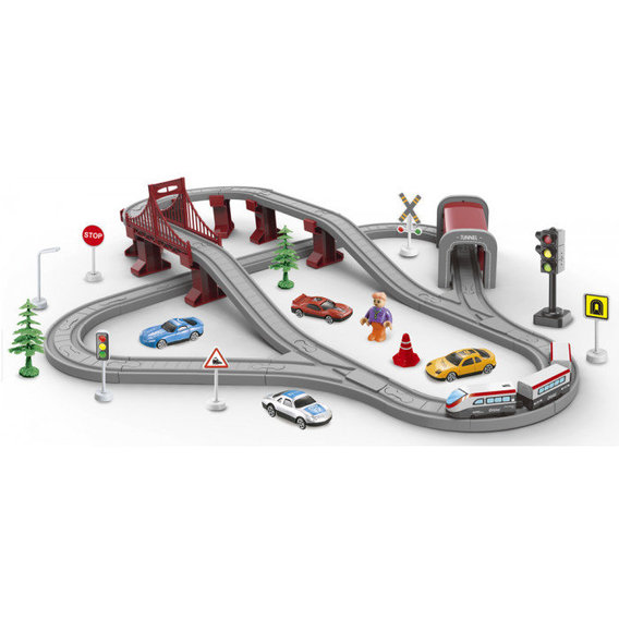 Игровой набор ZIPP Toys Городской экспресс электрическая железная дорога, 80 деталей, красный