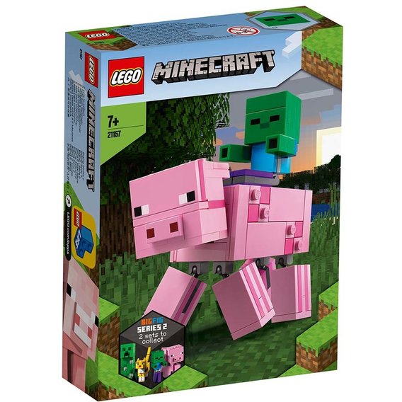 Конструктор LEGO Minecraft Большие фигурки Minecraft, Свинья и Зомби-ребёнок 159 деталей (21157)