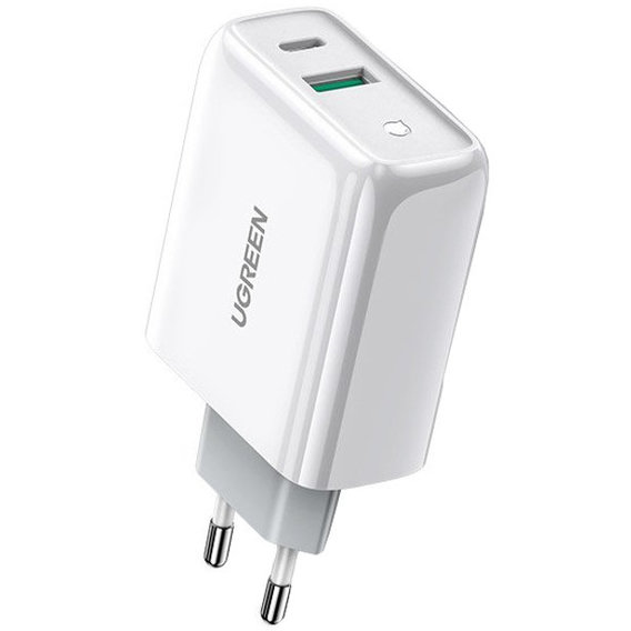 Зарядное устройство Ugreen Wall Charger USB+USB-C CD170 36W White (60468)