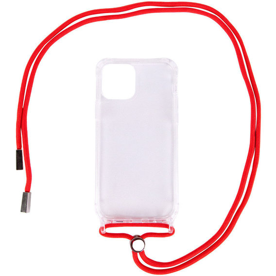 Аксессуар для iPhone TPU Case Crossbody Transparent Red for iPhone 12 Pro Max
