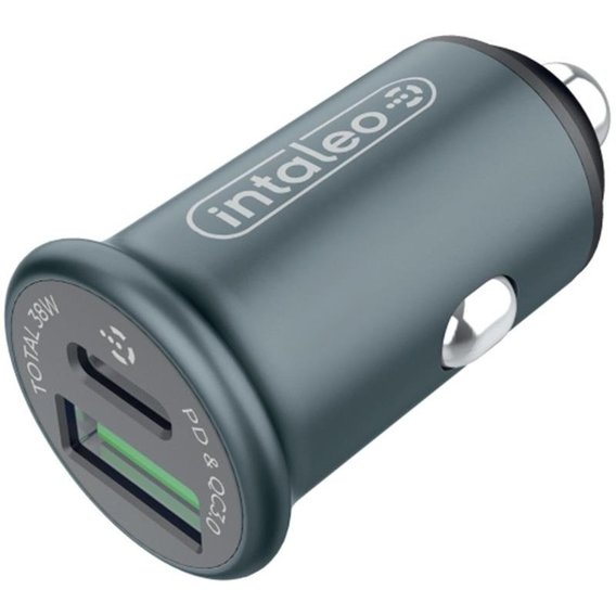 Зарядное устройство Intaleo Car Charger USB+USB-C 38W Gray (CCGQPD238)