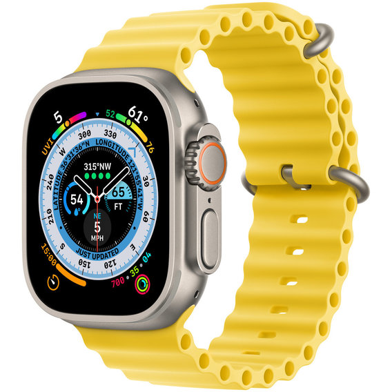 Apple Watch Ultra GPS + Cellular 49mm Titanium Case with Yellow Ocean Band (MNHG3) UA