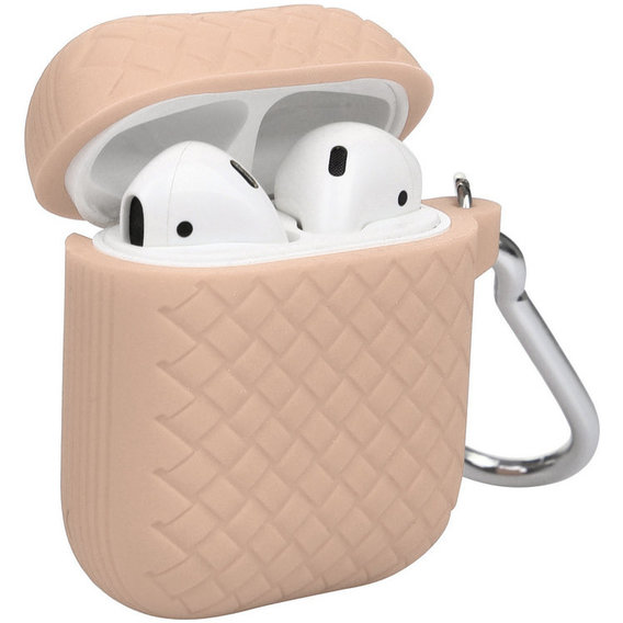 Чехол для наушников BeCover Case Weave Series i-Smile with Belt Pink IPH1461 (703339) for Apple AirPods
