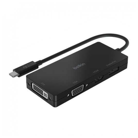 Адаптер Belkin Adapter USB-C to VGA+HDMI+DisplayPort+DVI Black (AVC003BTBK)