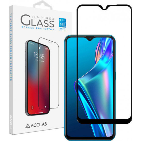 Аксессуар для смартфона ACCLAB Tempered Glass Full Glue Black for Oppo A12