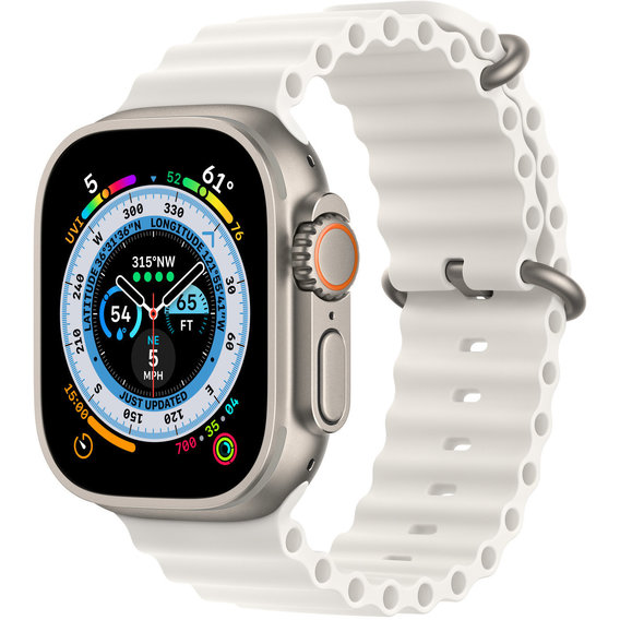 Apple Watch Ultra GPS + Cellular 49mm Titanium Case with White Ocean Band (MNHF3/MNH83)