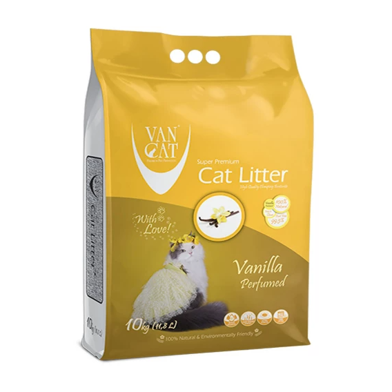 Бентонитовый наполнитель VanCat Vanilla для кошачьего туалета 10 кг