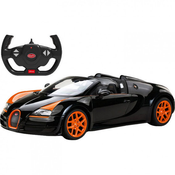 Машинка на радиоуправлении Bugatti Grand Sport Vitesse Rastar 70460 черная, 1:14