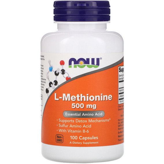 Now Foods L-Methionine, 500 mg, 100 Capsules (NOW-00117)